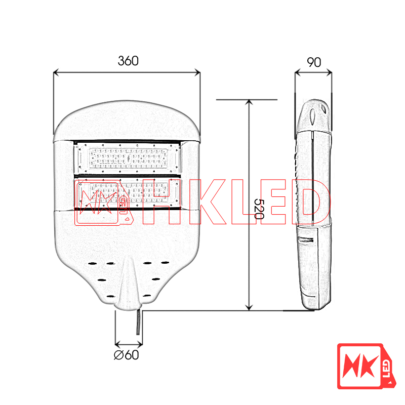 Thông số đèn LED chiếu đô thị 100w