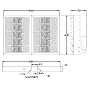 THÔNG SỐ KỸ THUẬT ĐÈN LED PHA SÂN BÓNG 500W