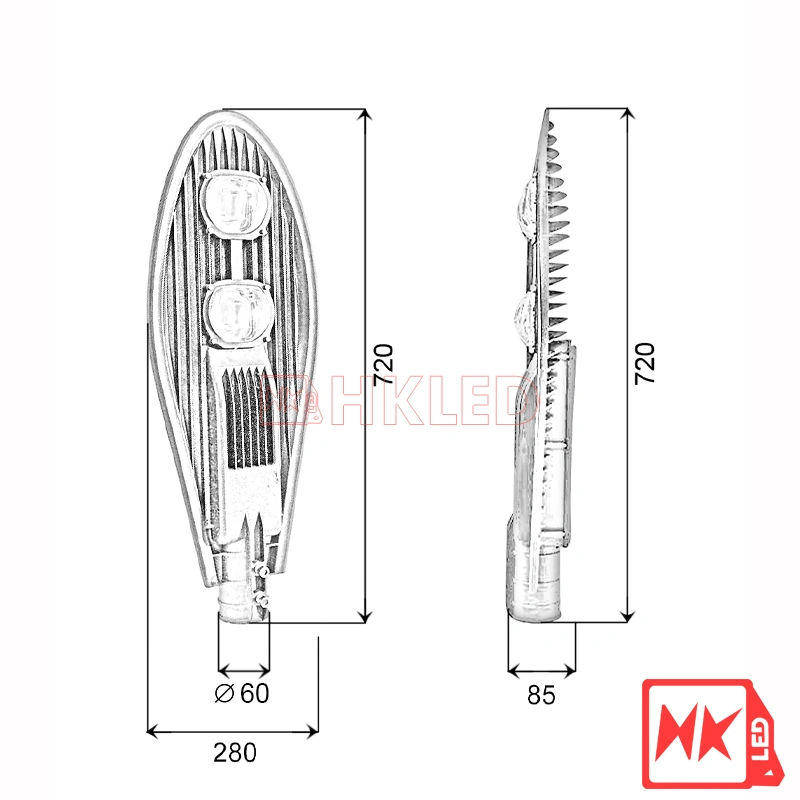 Thông số đèn led đường phố DQL 100w