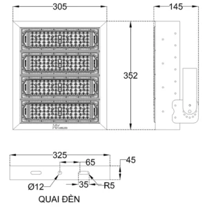 đèn led pha module 200w