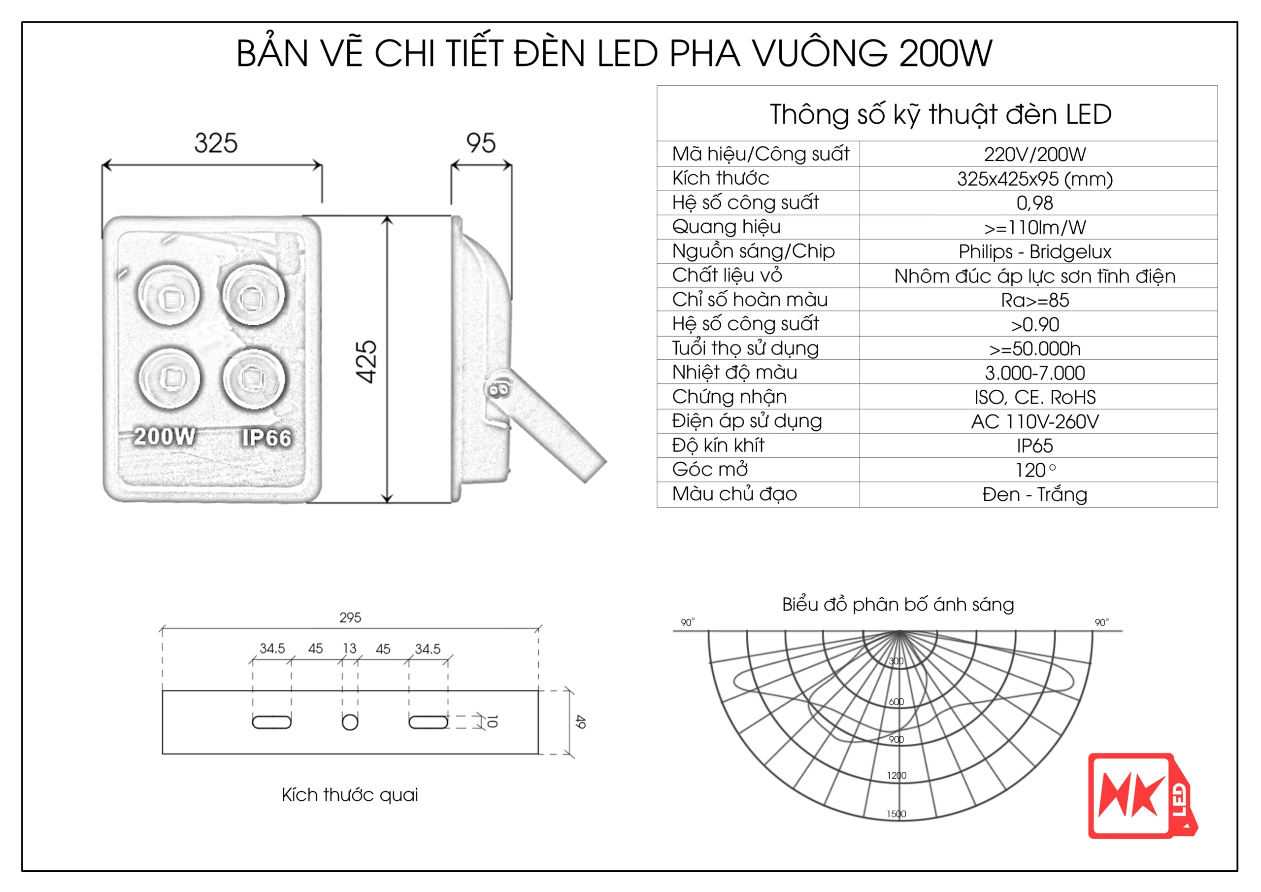 Thông số hệ thống chiếu sáng sân pickleball