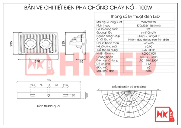 Thông Số Đèn Rọi Bể Cá Ngoài Trời 100w