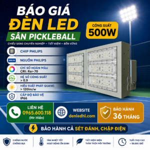 Báo Giá Đèn LED Sân Pickelball denledhl liên hệ 0965600118