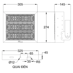 Thông số đèn led chiếu sân tennis 150w denledhl liên hệ 0965600118