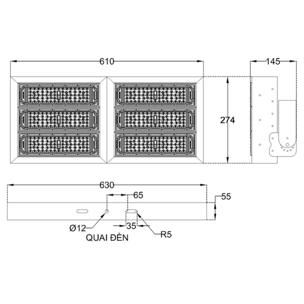 Thông Số Đèn LED Chiếu Sáng Sân Tennis 300w