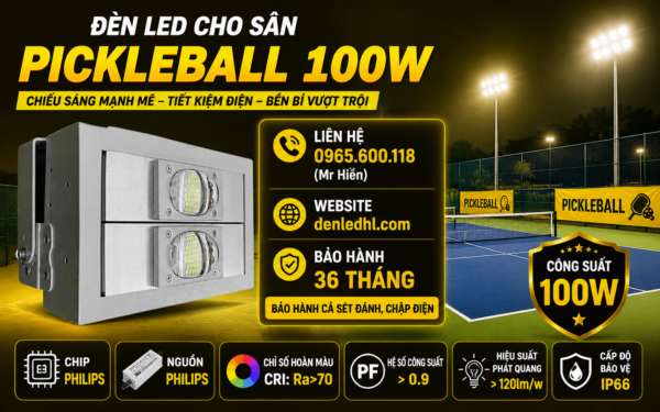 Thiết kế chiếu sáng sân pickleball 100w