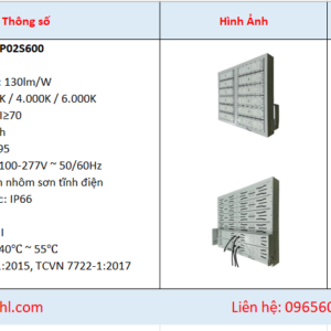 Báo giá đèn LED sân tennis 600w denledhl liên hệ 0965600118